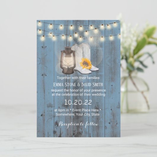 Rustige zonnebloempjes en Westerne lantaarns Kaart (Staand voorkant)