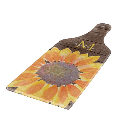 Rustige zonnebloempo snijplank (Hoek)