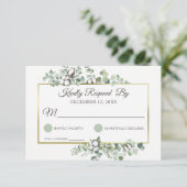 Rustige Zuidelijke Katoen Boll Botanical Wedding RSVP Kaartje (Staand voorkant)