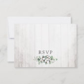 Rustige Zuidelijke Katoen Boll Botanical Wedding RSVP Kaartje (Achterkant)