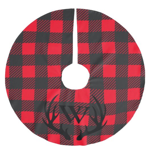 Rustige zwarte droger Antlers & Buffalo Check Pset Kerstboom Rok (Voorkant)