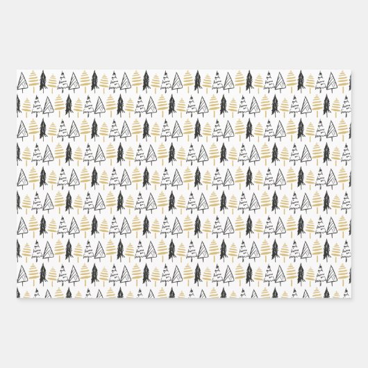 Rustige zwarte en goudkerstrenkreeft Evergreens Inpakpapier Vel (Voorkant 2)