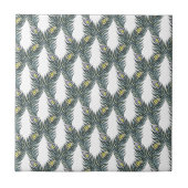 Rustige zwarte, groene en witte pacockveren tegeltje (Voorkant)