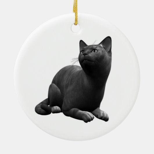 Rustige zwarte kat Ornament (Achterkant)