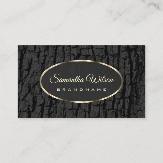 Rustige zwarte schuur Hout Goud Goud Goud Grens Visitekaartje (Voorkant)