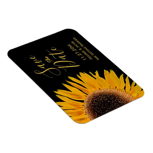 Rustige zwarte zonnebloem bespaart de datum magneet (Rechterzijde)
