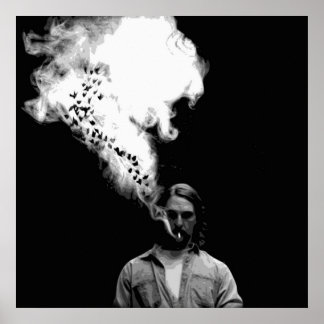 Rustin Cohle van True Detective die een kaart rokt Poster