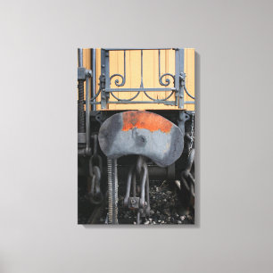 Rusting Buffer Old Steam Train Le Mastrou Canvas Afdruk