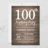 Rustique 100e anniversaire Invitation (Devant)