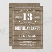 Rustique 13ème anniversaire Invitation (Devant / Derrière)
