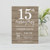Rustique 15e anniversaire Invitation (Debout devant)