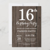 Rustique 16e anniversaire Invitation (Devant)
