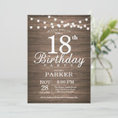 Rustique 18e anniversaire Invitation String éclats (Debout devant)