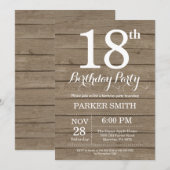 Rustique 18ème anniversaire Invitation (Devant / Derrière)