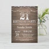 Rustique 21e anniversaire Invitation String lumièr (Debout devant)