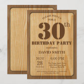 Rustique 30e anniversaire Invitation Bois Vintage (Devant / Derrière)
