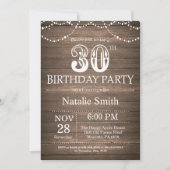 Rustique 30e anniversaire Invitation String lumièr (Devant)