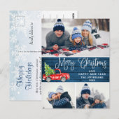 Rustique 3 PHOTO Joyeux Noël Carte de vœux Fêtes (Devant / Derrière)