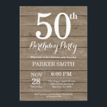 Rustique 50e anniversaire Invitation<br><div class="desc">Rustic 50th Birthday Invitation. Arrière - plan rustique en bois. Anniversaire vintage du Retro. Anniversaire adulte. Hommes ou Femmes Anniversaire Invitation. 13ème 15ème 16ème 18ème 20ème 21ème 30ème 40ème 50ème 60ème 70ème 80ème 90ème 100ème, Tout âge. Pour plus de personnalisation, cliquez sur le bouton "Customiser" et utilisez notre outil de...</div>