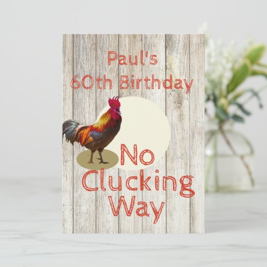 Rustique 60e anniversaire Amusants Invitation de p (Debout devant)