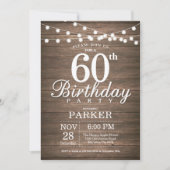 Rustique 60e anniversaire Invitation String éclats (Devant)