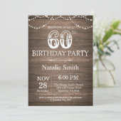Rustique 60e anniversaire Invitation String lumièr (Debout devant)