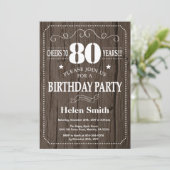 Rustique 80e anniversaire Invitation (Debout devant)