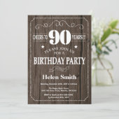 Rustique 90e anniversaire Invitation (Debout devant)