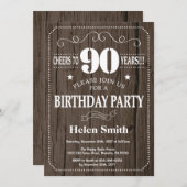 Rustique 90e anniversaire Invitation (Devant / Derrière)
