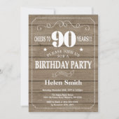 Rustique 90e anniversaire Invitation (Devant)