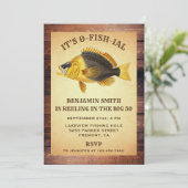 Rustique Adulte Pêche Anniversaire Fête Invitation (Debout devant)