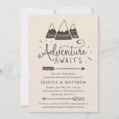 Rustique "Adventure Await" Baby Shower Invitations (Devant)