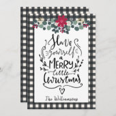 Rustique Agritourisme noir blanc Plaid Carte de No (Devant / Derrière)