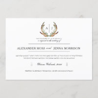 Rustique Antler | Invitation de mariage minimalist