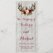 Rustique Antler programme de mariage de bois flora (Devant)