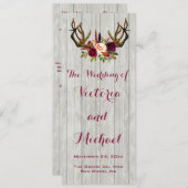 Rustique Antler programme de mariage de bois flora (Devant / Derrière)