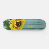 Rustique Aqua Boards Sunflower Custom Skateboard (Horz)