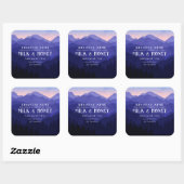 Rustique aquarelle Blue Mountain Étiquette (Feuille)