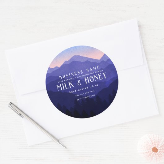 Rustique aquarelle Blue Mountain Étiquette (Enveloppe)