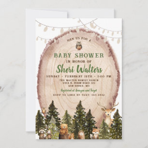 Rustique Aquarelle Bois Baby shower Invitation
