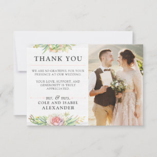 Rustique aquarelle Cactus Mariage Merci Photo