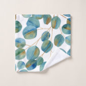 Rustique aquarelle Eucalyptus Feuilles Personnalis (Gant de toilette)