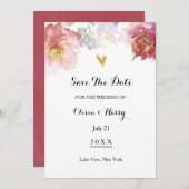 Rustique Aquarelle Floral Enregistrer la carte Dat (Devant / Derrière)