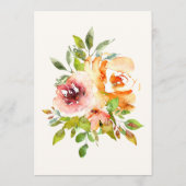 Rustique aquarelle Floral Mariage menu personnalis (Dos)
