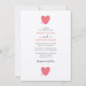 Rustique Aquarelle Heart Wedt Invitations (Devant)