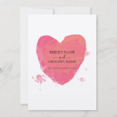 Rustique Aquarelle Heart Wedt Invitations (Dos)