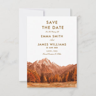 RUSTIQUE aquarelle MONTAGNE SIMPLE save the date