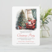 Rustique Aquarelle Noël Invitation (Debout devant)