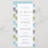 Rustique aquarelle rayures plage menu mariage (Devant / Derrière)