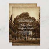 Rustique arbre de campagne désorganisé invitation  (Devant / Derrière)